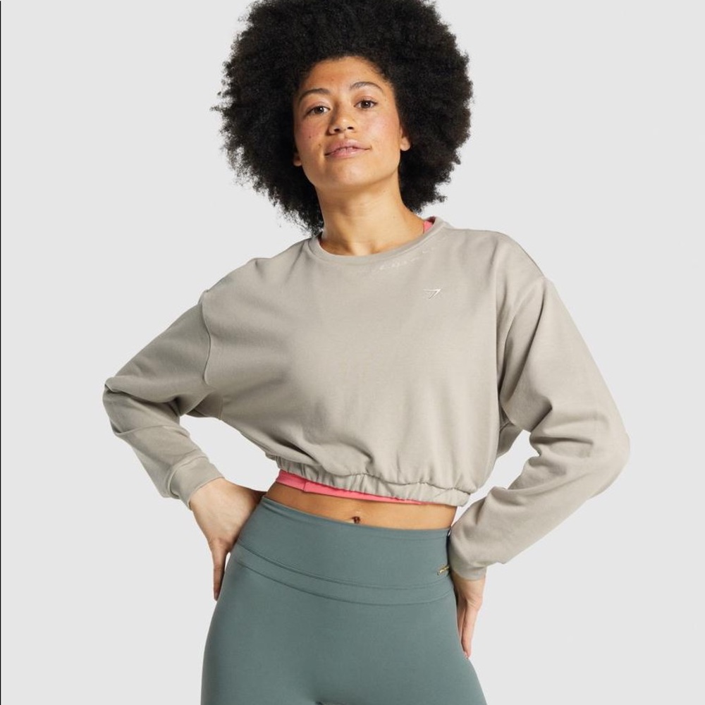 Gymshark Cropped Pullover-Mink